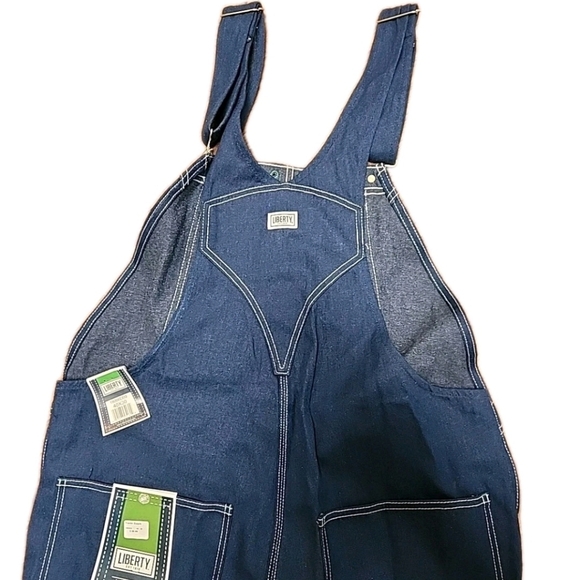 NWT Liberty Flex Mens 40"x30" Blue Denim Bib Overalls Cargo Pocket - Picture 6 of 12